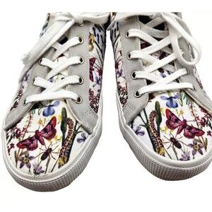 Inkkas Sneakers Shoes Monterey‎ Butterfly Summer Floral Wm Sz 11 Lace Up New
